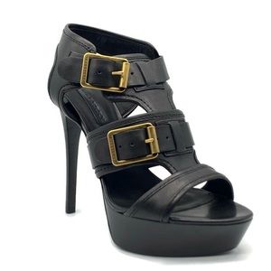 COPY - Burberry Ankle Strap Platform High Heel Sandal in Black Leather